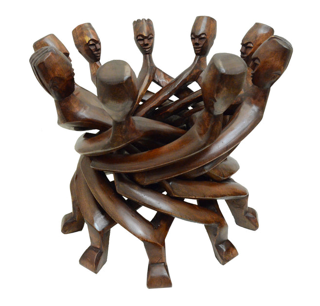 Nine-Headed Wooden Unity Stand – African Heritage Collection
