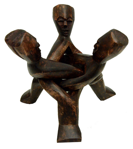 Three - Head Unity Carving | African Heritage Collection