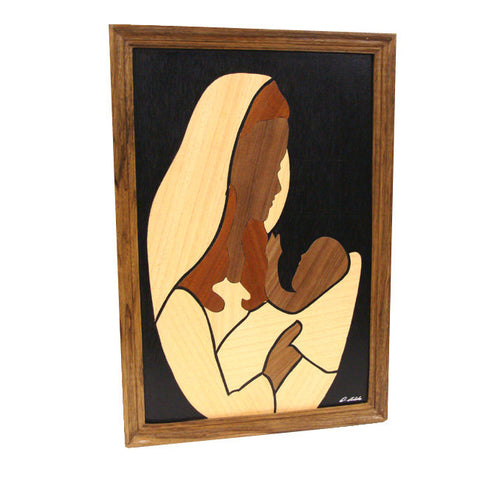 Mother & Child "You Are My World" wood collage
