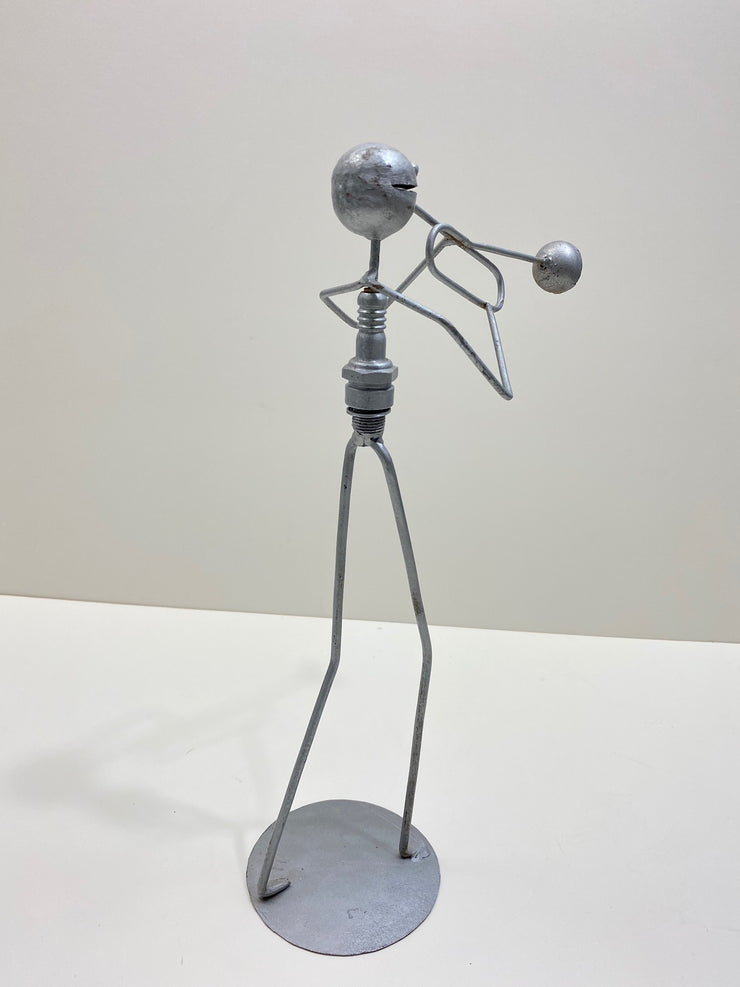 Recycled Metal & Spark Plug Trumpet Player