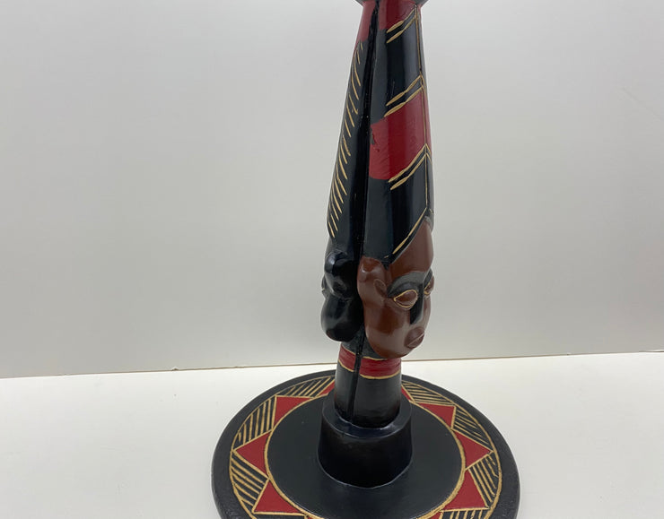 Handcrafted Zulu Head Accent Table