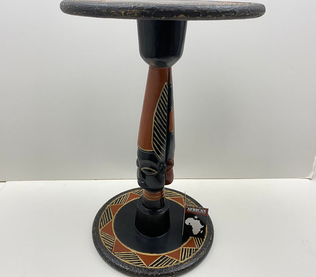 Handcrafted Zulu Head Accent Table