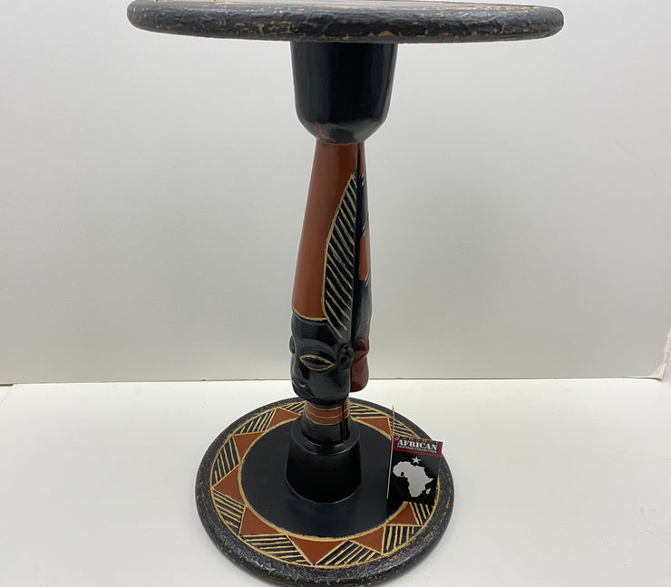 Handcrafted Zulu Head Accent Table