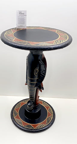 African Elephant Head Accent Table