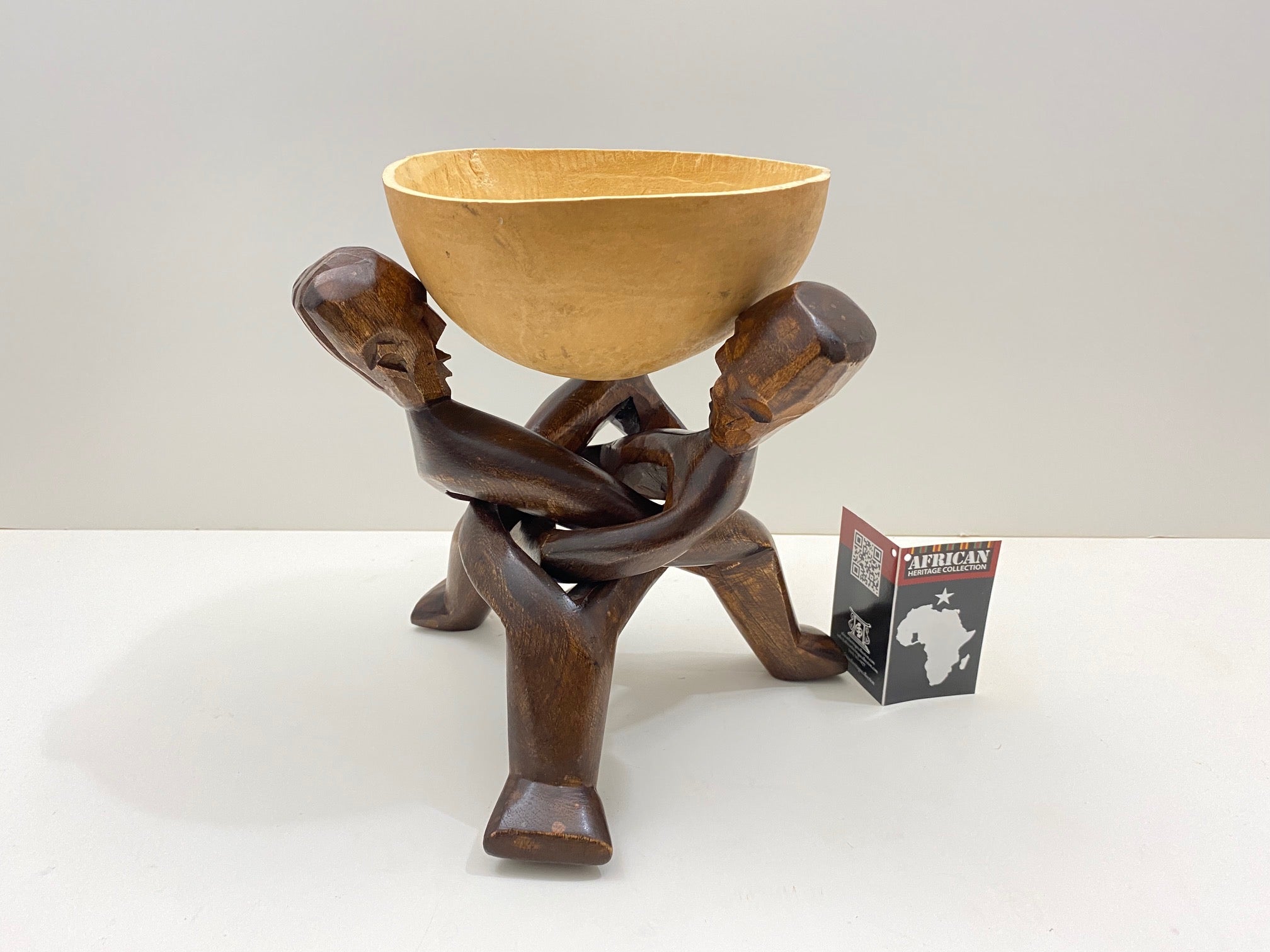 Three Head Unity Carving African Heritage Collection