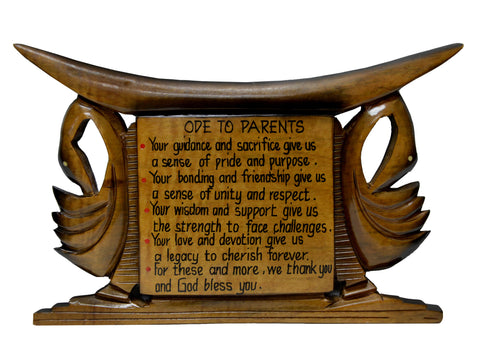 "Ode To Parents" - Ashanti Stool Plaque