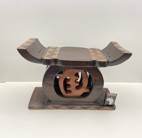 Handcrafted Ashanti Gye Nyame Stool