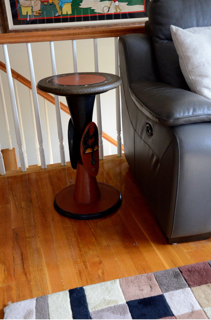 Wisdom Mask End Table & Pedestal
