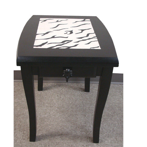 Hand-crafted Zebra End Table