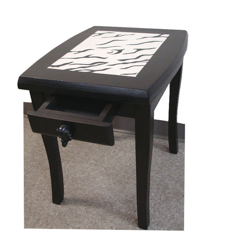 Hand-crafted Zebra End Table